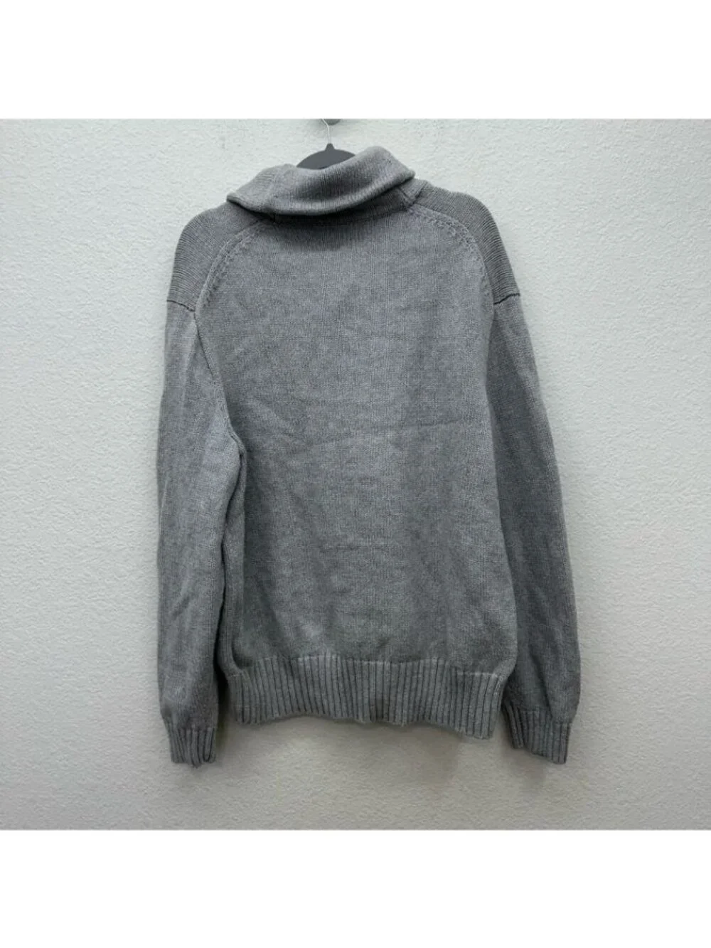 Polo Ralph Lauren Grey Shawl Collar Spellout Letterman Cotton Sweater Mens XL